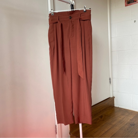 Madewell rusty orange paper bag pants size 8. - Picture 3 of 8